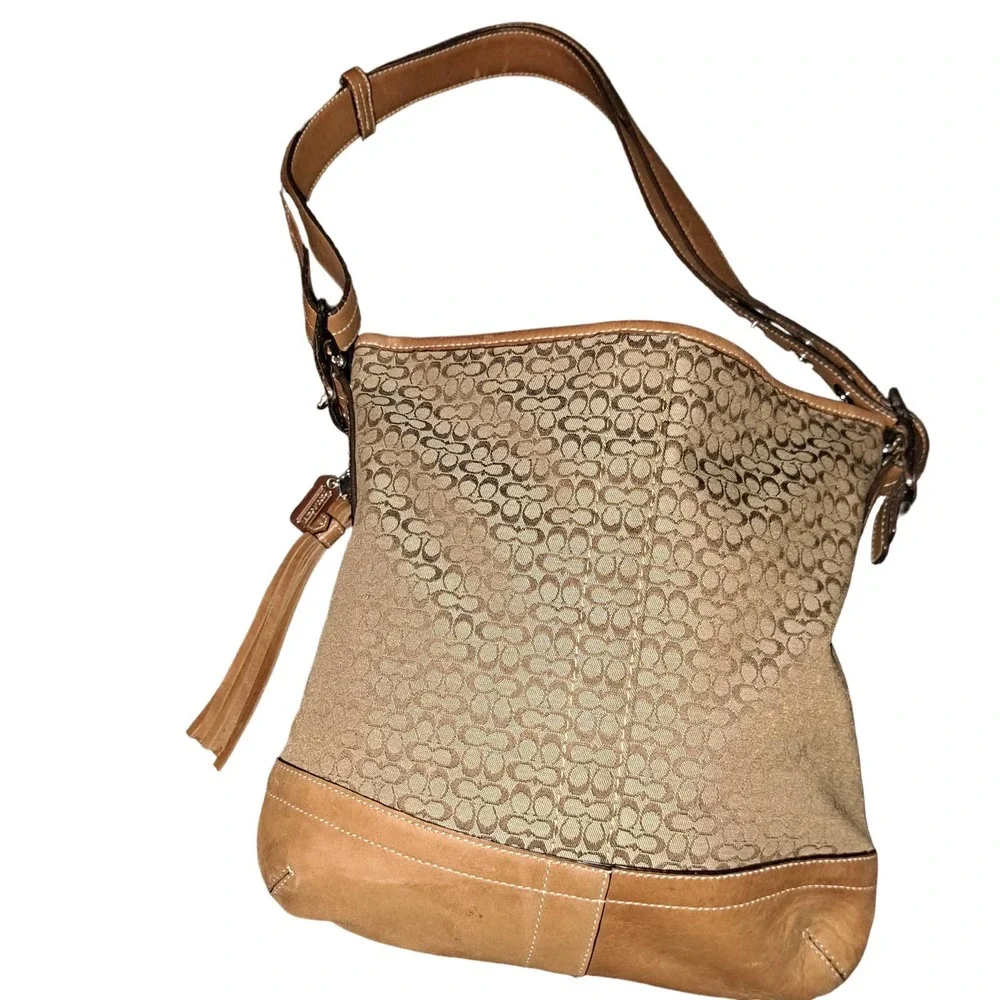 CLASSIC Coach Brown & Camel leather thick straps large buckles